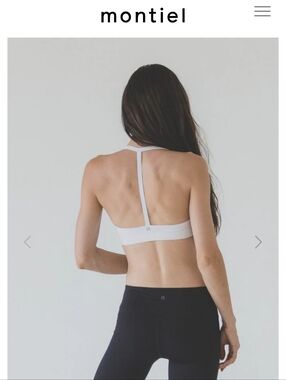 Montiel Skinny Mini Sports Bra White, Medium, EUC!!